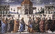 PERUGINO, Pietro Christ Handing the Keys to St. Peter af
